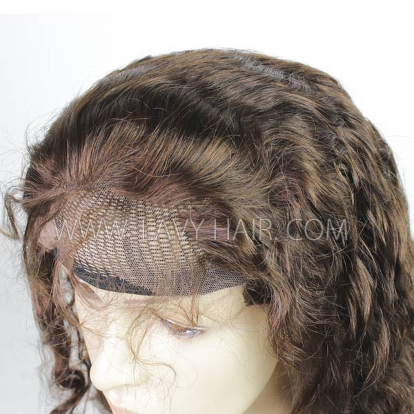 Buy One Get One Free #4 Chocolate Brown Color Lace Frontal Wigs 130% Density Straight/Wavy/Curly Human Hair Wear Go