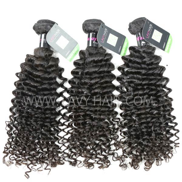Regular Grade mix 3 or 4 bundles Malaysian Deep Curly Virgin Human Hair Extensions