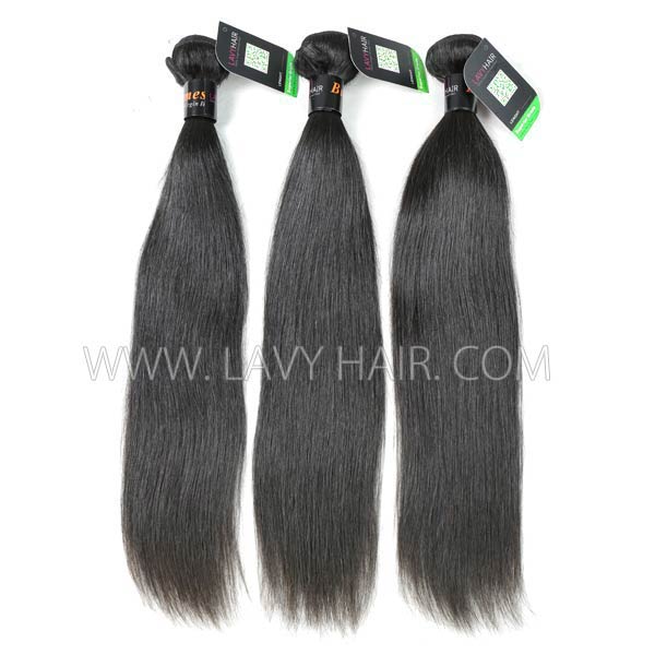 Regular Grade mix 3 or 4 bundles Burmese Straight Virgin Human hair extensions