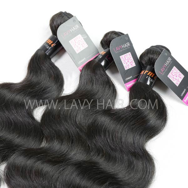 Superior Grade mix 3 bundles with silk base closure 4*4" Burmese Body Wave Virgin Human hair extensions