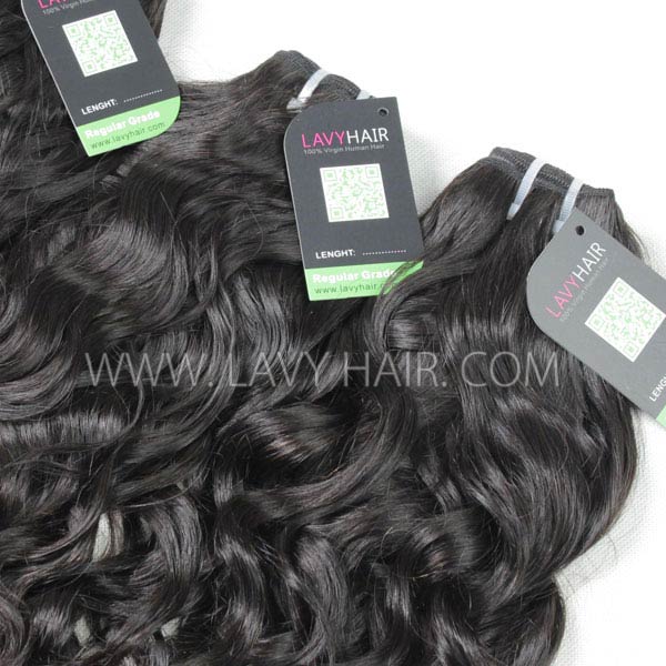 Regular Grade mix 4 bundles with lace closure Burmese Natural Wave Virgin Human hair extensions