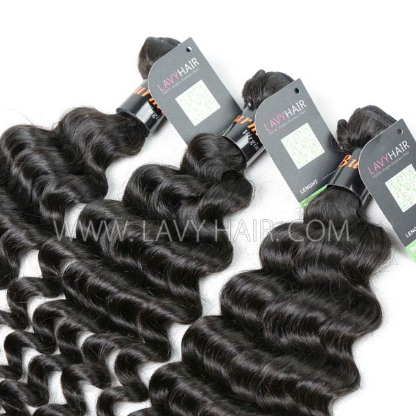 Regular Grade 1 Bundle Burmese Deep Wave Virgin Human Hair Extensions