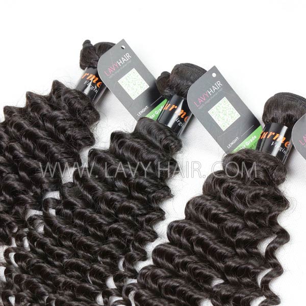 Regular Grade 1 Bundle Burmese Deep Curly Virgin Human Hair Extensions