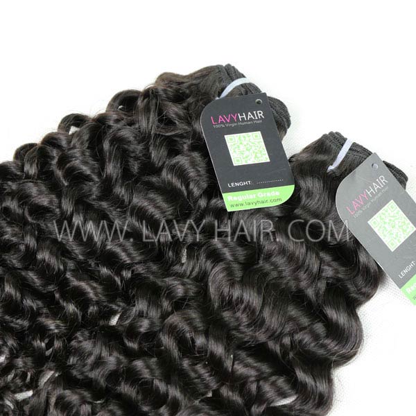 Regular Grade mix 3 or 4 bundles Burmese Italian Curly Virgin Human Hair Extensions