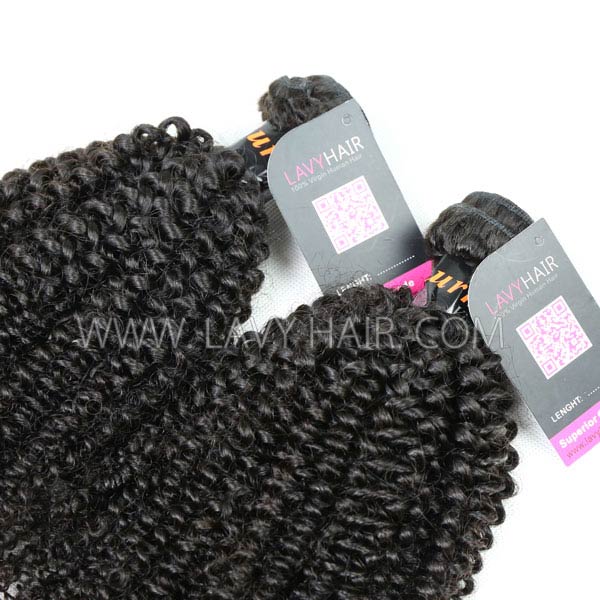 Superior Grade mix 3 bundles with silk base closure 4*4" Burmese Kinky Curly Virgin Human hair extensions