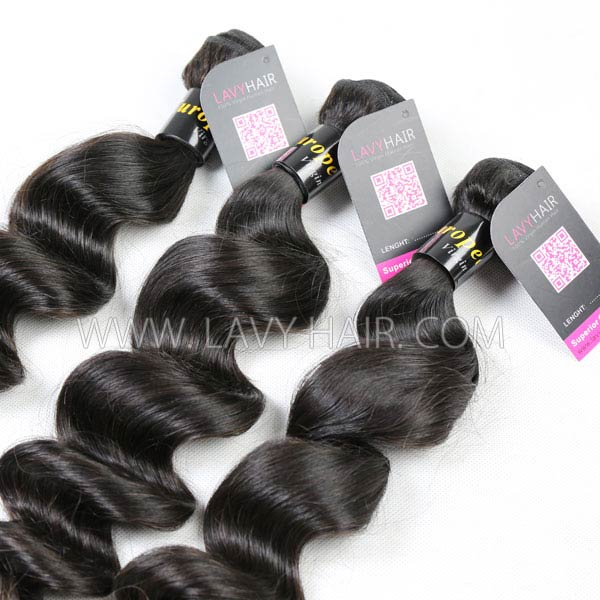 Superior Grade mix 4 bundles with silk base closure 4*4" European loose wave Virgin Human hair extensions