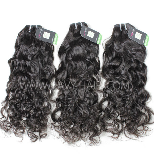 Regular Grade mix 3 bundles with lace closure Brazilian Natural Wave Virgin Human hair extensions