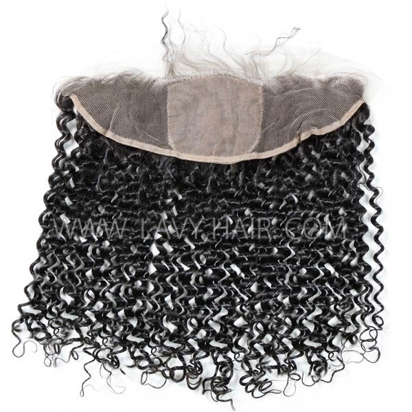 Silk Base Frontal (13*4)  Deep curly hair Human medium brown