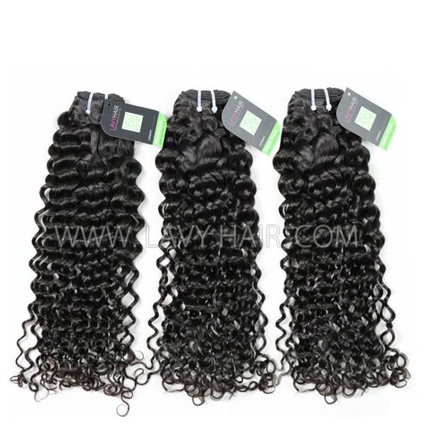 Regular Grade mix 3 or 4 bundles Mongolian Italian Curly Virgin Human Hair Extensions