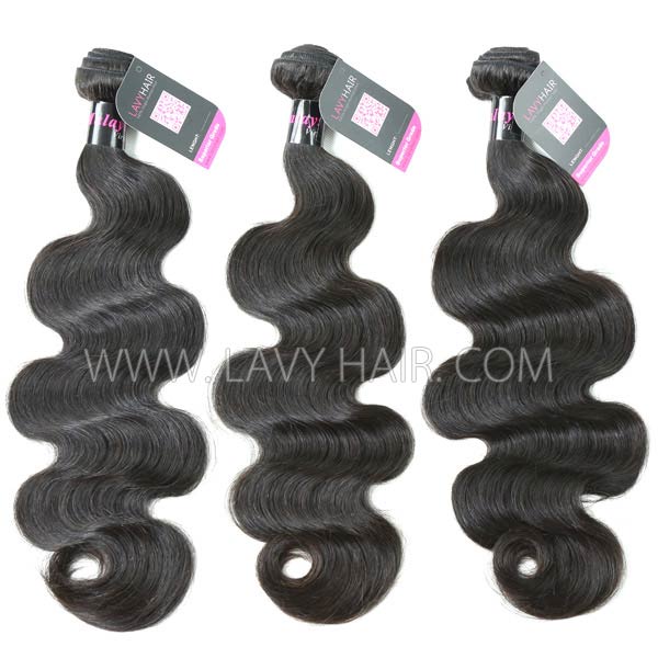 Superior Grade mix 3 bundles with 13*4 lace frontal closoure Malaysian body wave Virgin Human hair extensions