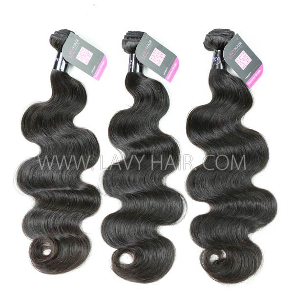Superior Grade mix 3 bundles with 13*4 lace frontal closure Mongolian Body wave Virgin Human hair extensions