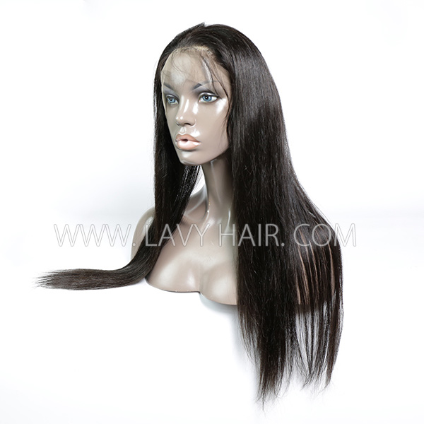 Superior Grade #1B Color 360 Lace Frontal Straight Human hair Swiss lace