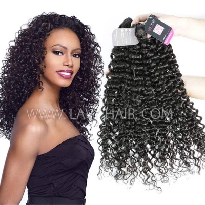 Superior Grade 3/4 bundles Italian Curly Virgin Human Hair Extensions  Brazilian Peruvian Malaysian Indian European Cambodian Burmese Mongolian