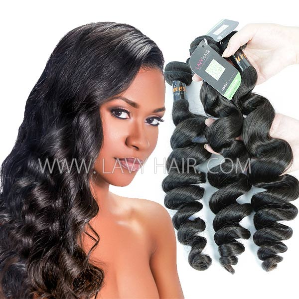 Regular Grade mix 3 or 4 bundles Burmese Loose Wave Virgin Human hair extensions