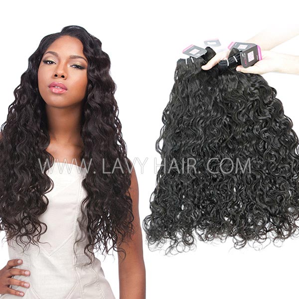 Superior Grade 3/4 bundles natural wave Virgin Human hair extensions  Brazilian Peruvian Malaysian Indian European Cambodian Burmese Mongolian