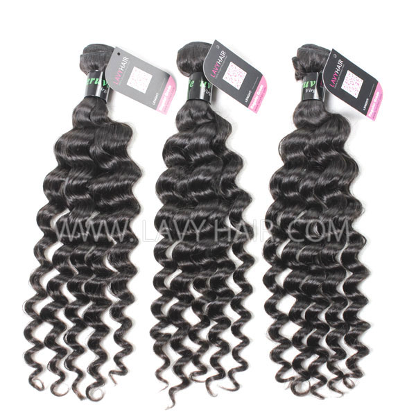 Superior Grade 3/4 bundles Deep wave Virgin Human Hair Extensions Brazilian Peruvian Malaysian Indian European Cambodian Burmese Mongolian