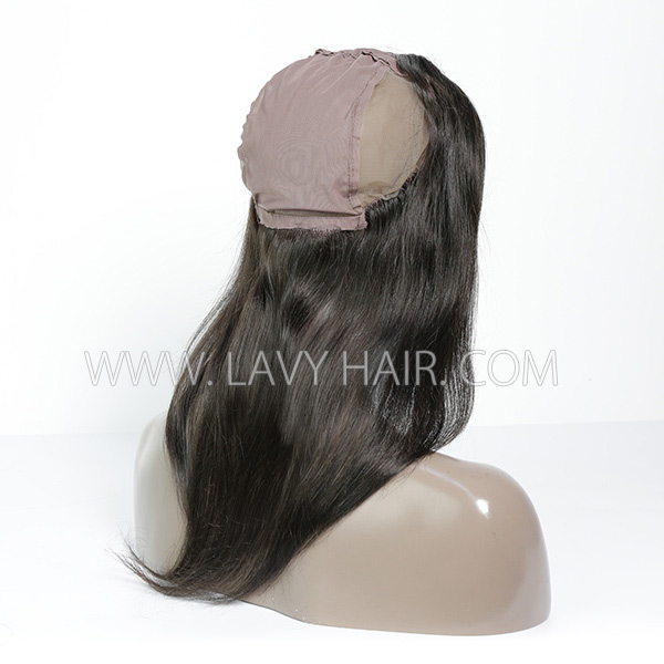 #1B Color 13*4 Lace Frontal comes with cap Straight Human hair Swiss lace