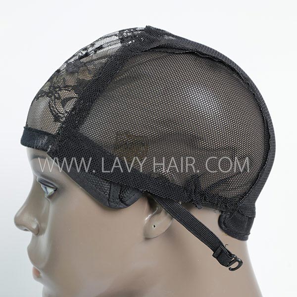 M size wig caps come with adjustable straps, black color