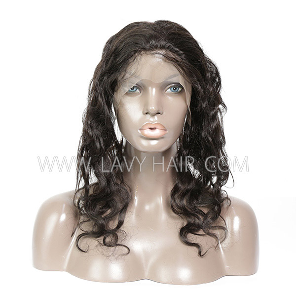 #1B Color 13*4 Lace Frontal comes with cap Body Wave Human hair Swiss lace