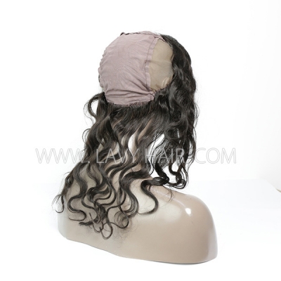 #1B Color 13*4 Lace Frontal comes with cap Body Wave Human hair Swiss lace