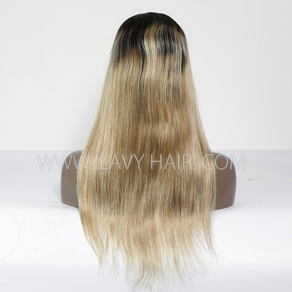 Glueless Wig 1B/27 Ombre Color 150% Density Preplucked 13*4 Full Lace Frontal wig Human Hair Wear Go 3-4 Days Customize