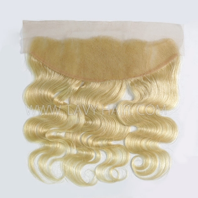 (New)Transparent #613 Ear to ear 13x4 & 13x6 Lace Frontal Straight and Body Wave Human hair