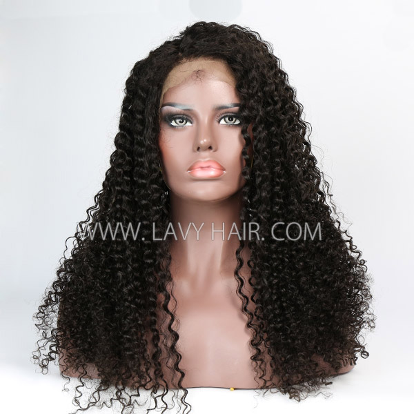 180% Density Jerry Curly Lace Frontal Wigs Human Hair