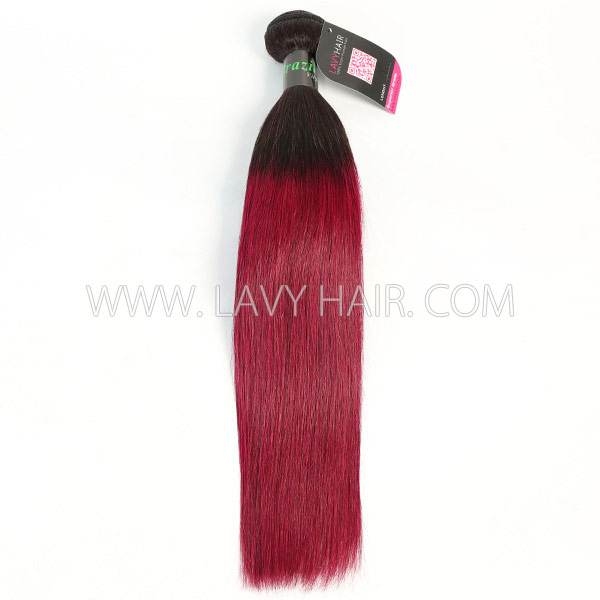#1B/99J Superior Grade 1 bundle Brazilian straight Virgin Human hair extensions