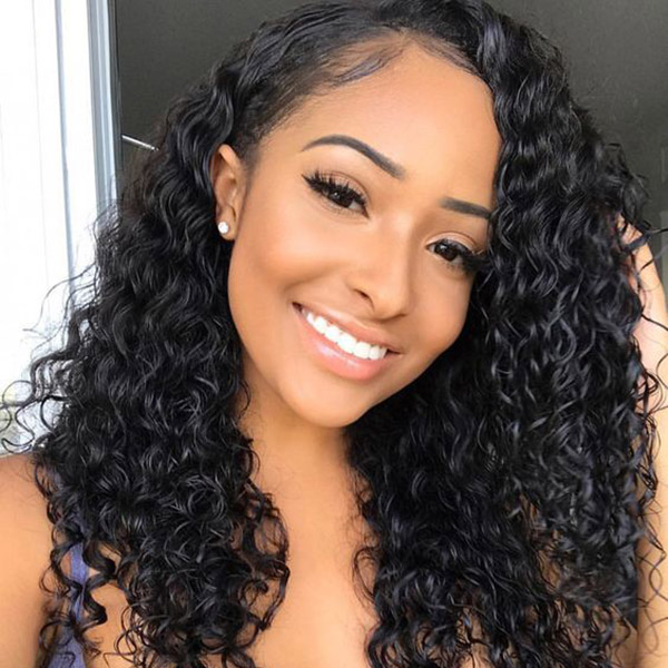 130% Density 12-30 Inches 360 Lace Frontal Wigs Deep Curly Human Hair