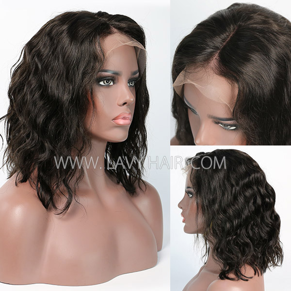 Lace Frontal Bob Wig 150% Density Natural Wave Human Hair