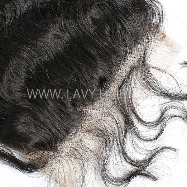 Lace top closure 5*5" Italian Curly Human hair medium brown Swiss lace