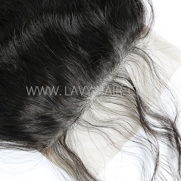 Superior Grade 4C Curly Hairline Lace closure 5*5" natural wave Human hair medium brown Swiss lace