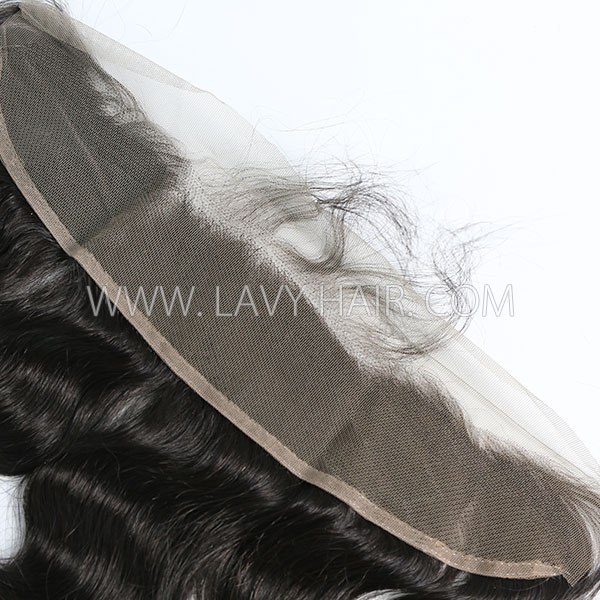 Ear to ear 13*2 Lace Frontal Closure Body Wave Human hair medium brown Swiss lace