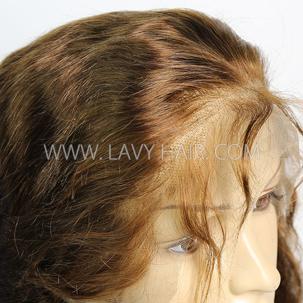 4# Chocolate Brown 130% Density Full Lace Wigs Body Wave Human Hair