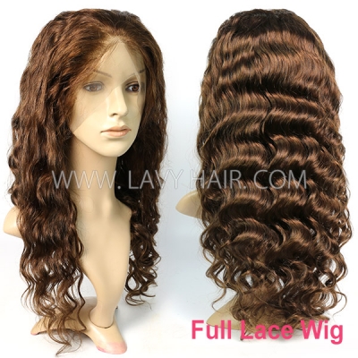 4# 130% Density Full Lace Wigs Loose Wave Human Hair