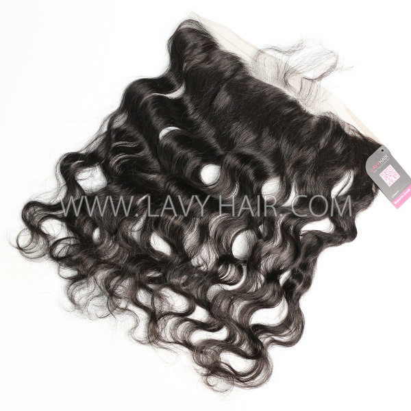 Ear to ear 13*2 Lace Frontal Closure Body Wave Human hair medium brown Swiss lace