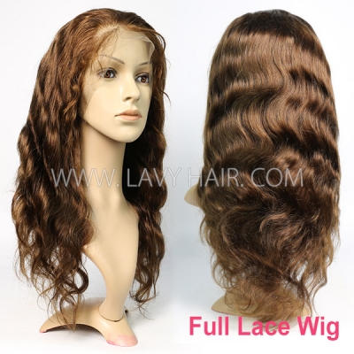 4# 130% Density Full Lace Wigs Body Wave Human Hair
