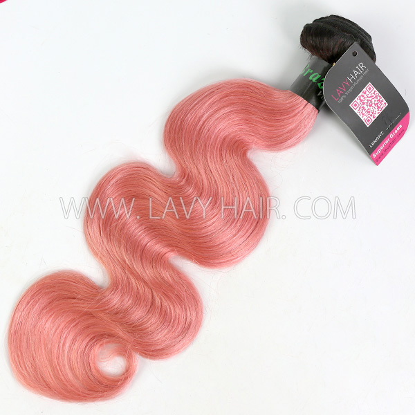 #1B/Pink Superior Grade 1 bundle Straight&body wave Human hair extensions Brazilian Peruvian Malaysian Indian European Cambodian Burmese Mongolian