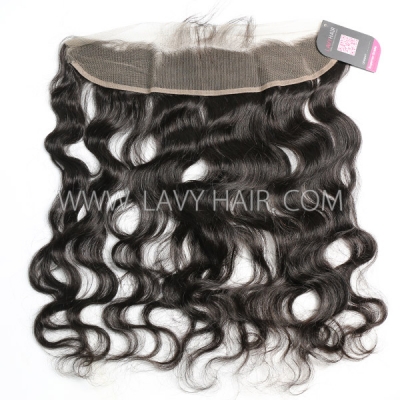 Ear to ear 13*2 Lace Frontal Closure Body Wave Human hair medium brown Swiss lace