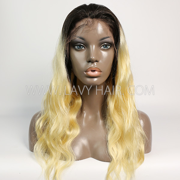 130% Density Transparent Lace #1B/613 Blonde Lace Front Wigs Straight Hair&Body Wave Human Hair