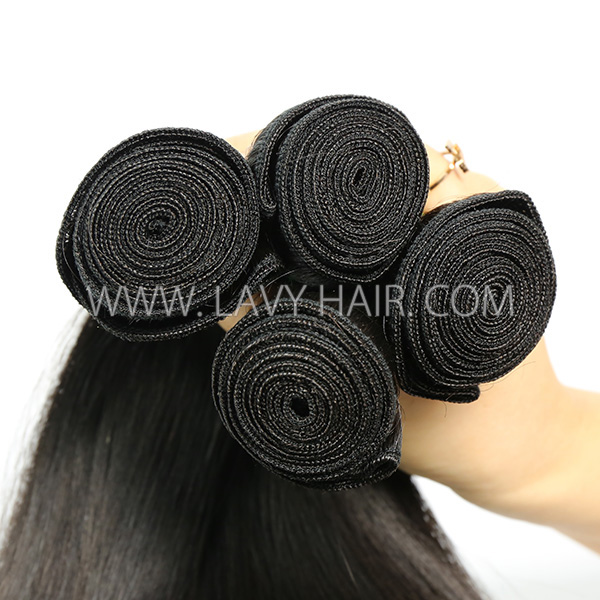 Double Drawn  Straight Virgin Human hair extensions 1 Bundle Brazilian Peruvian Malaysian Indian European Cambodian Burmese Mongolian