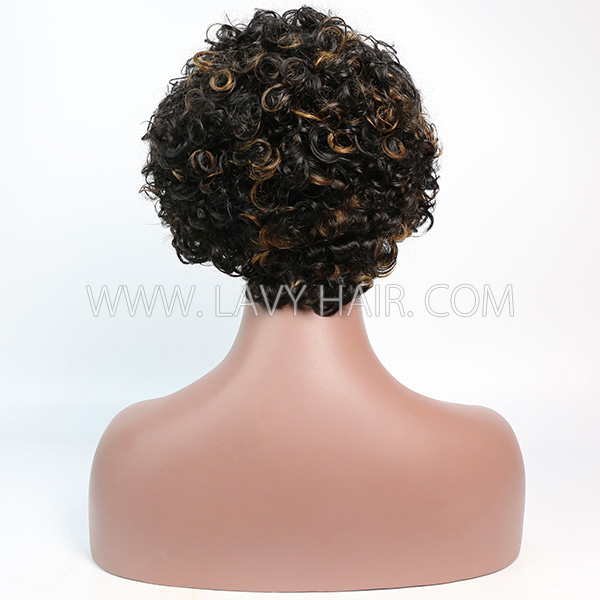 150% Density Bob Curly Human Hair RF3C-124 F1B-30