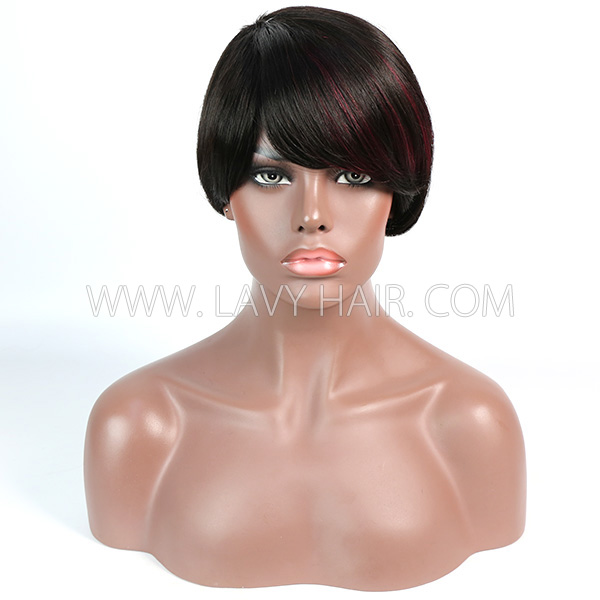 150% Density Bob Wig Straight Hair Human Hair RE2W-031 1B-99J