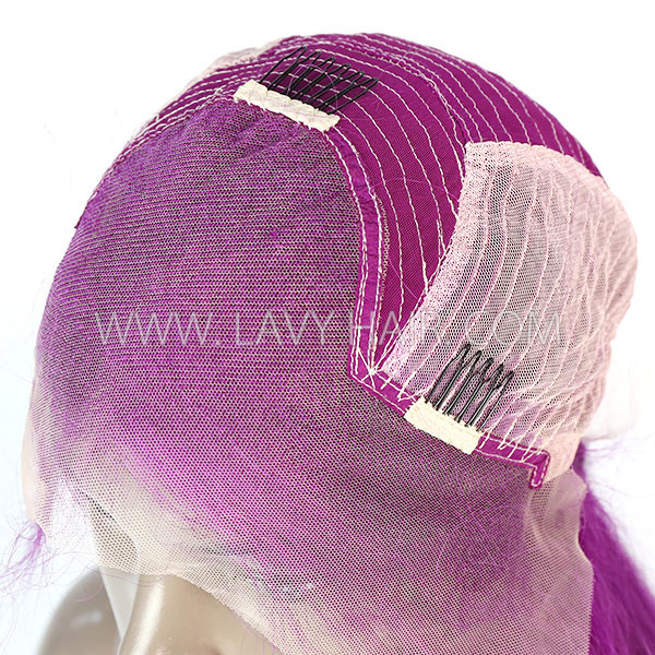 Purple Color 130% Density Lace Frontal wig Straight Hair Human Hair