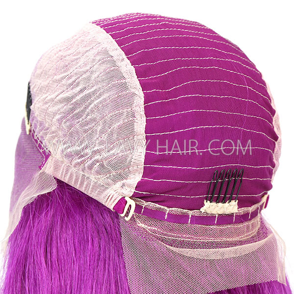 Purple Color 130% Density Lace Frontal wig Straight Hair Human Hair