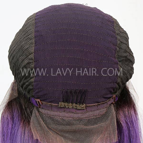 1B/Purple Color Lace Frontal Wig Straight Hair Human Hair
