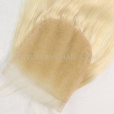 Color 60 Lace top closure 4*4" Straight  Human hair medium brown Swiss lace