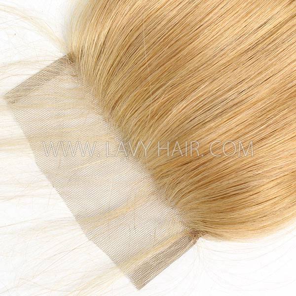 Color 520 Lace top closure 4*4" Straight  Human hair medium brown Swiss lace