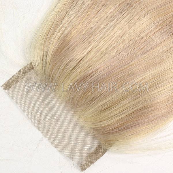 #P18/613 Lace top closure 4*4" Straight  Human hair medium brown Swiss lace