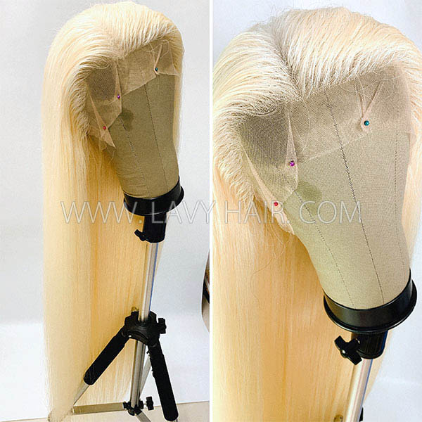 613 Blonde 130% Density Blonde Full Lace Wigs Straight Hair Human Hair Transparent Lace